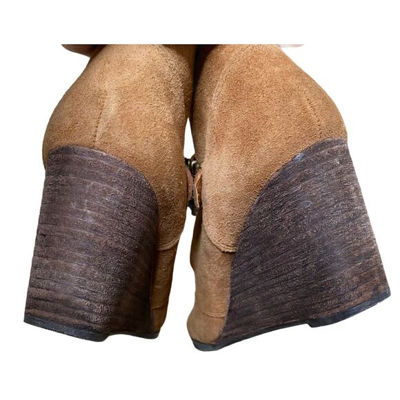 Lucky Brand Sumarah suede wedge Booties brown sz 8.5 B 38.5  Ankle Boots - Picture 5 of 8